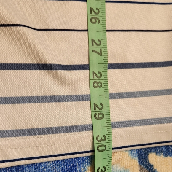 PGA Tour Men's Fine Line Print Short Sleeve Golf Polo Shirt Gray Blue Green - Picture 2 of 10